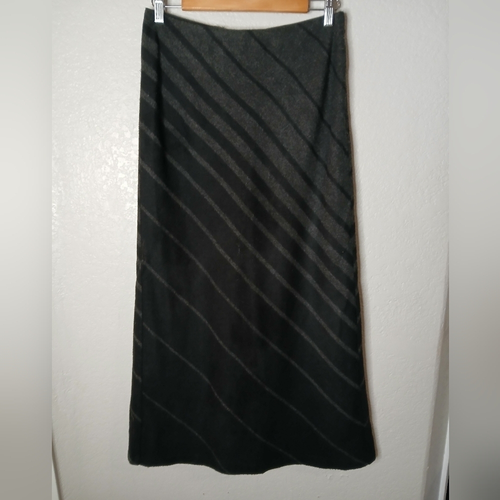 💚5/$25 EXPRESS  Wool Blend Black & Gray Long Maxi Skirt Size 3 / 4